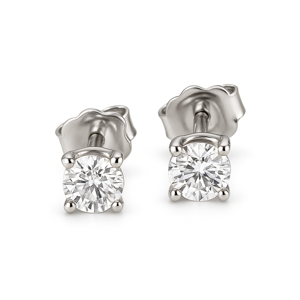 18k White Gold 0.80ct Round Brilliant Diamond Stud Earrings