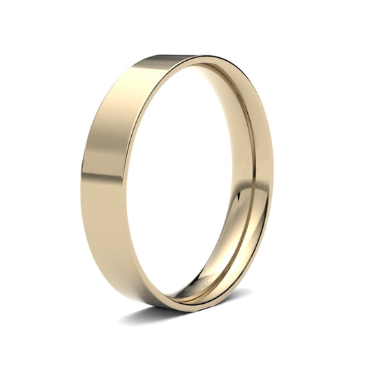 18K Yellow Gold Flat Court 4mm Band