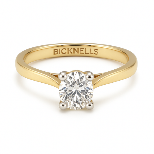 18k Yellow Gold 0.80ct Round Brilliant Diamond Solitaire Engagement Ring