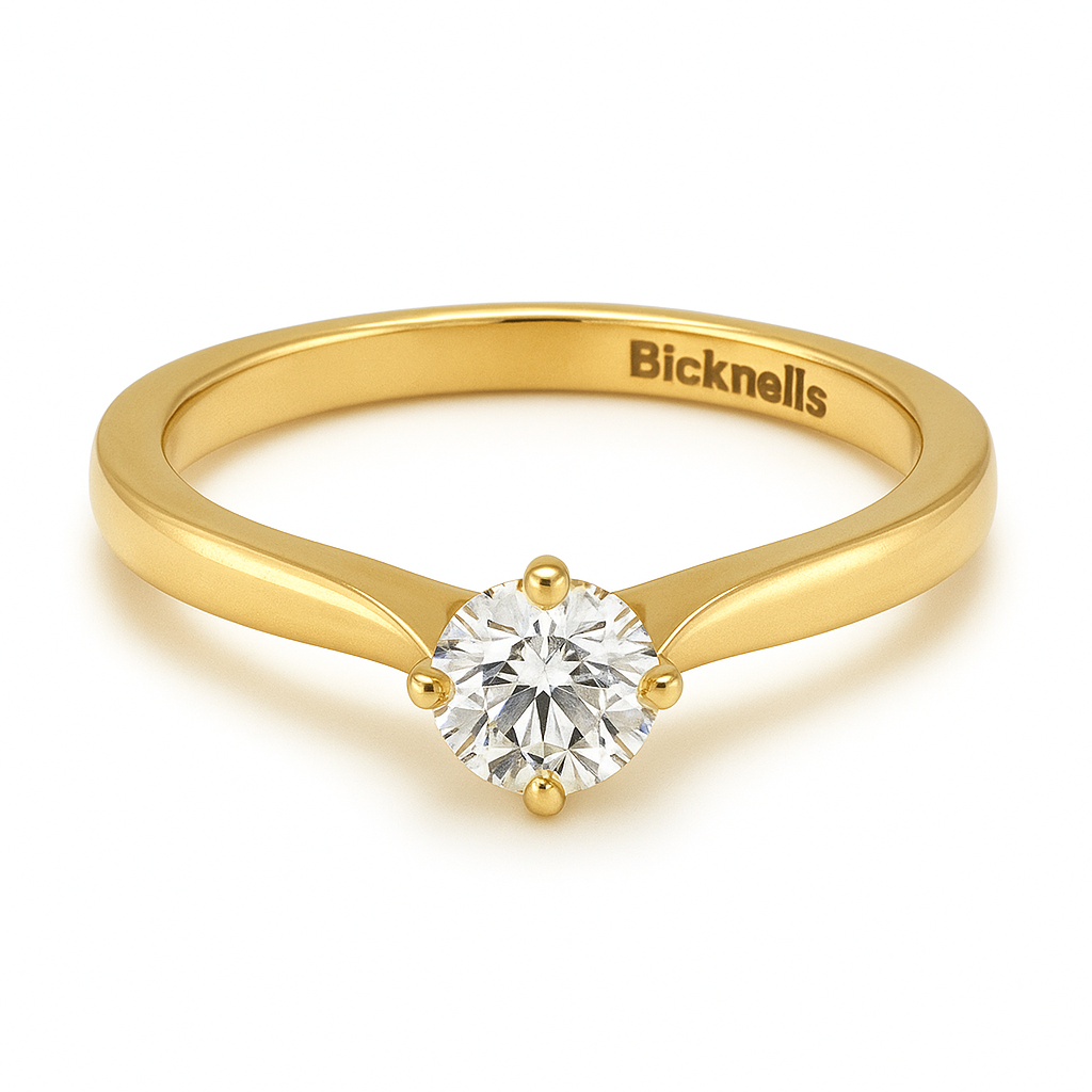 18k Yellow Gold 0.32ct Round Brilliant Lab Grown Diamond Ring