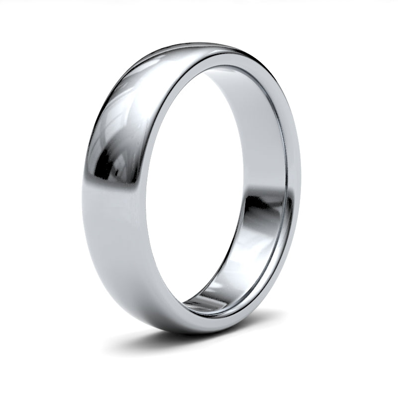 18K White Gold Premium Court 5mm Band