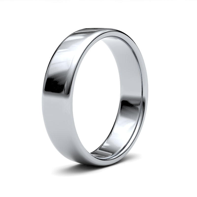 9K White Gold Soft Court 5mm Band
