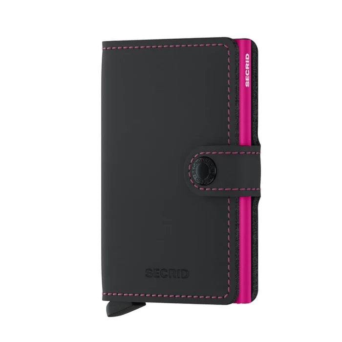 Secrid Wallet - Matte Black & Fuchsia