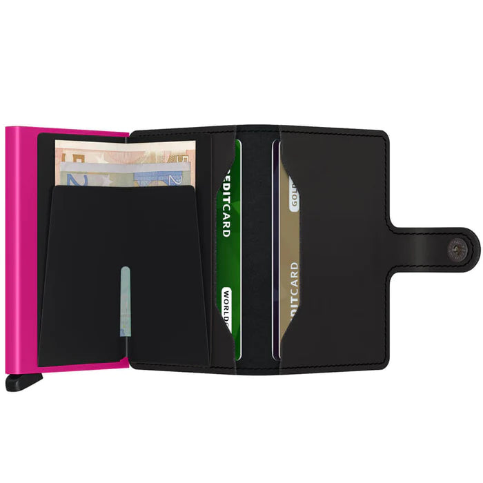 Secrid Wallet - Matte Black & Fuchsia