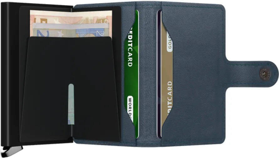 Secrid Wallet Premium - Teal Leather Embossed Lines