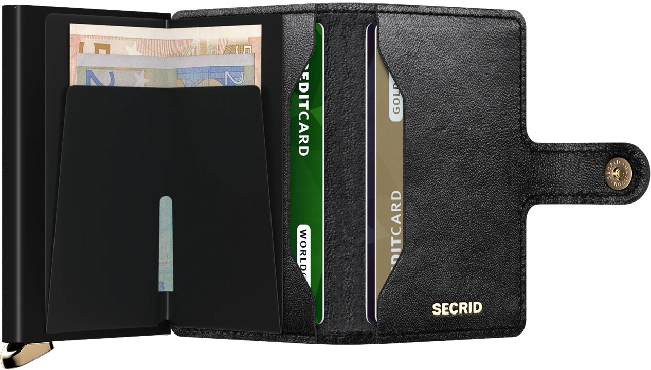 Secrid Wallet Premium - Black & Gold Embossed Diamond