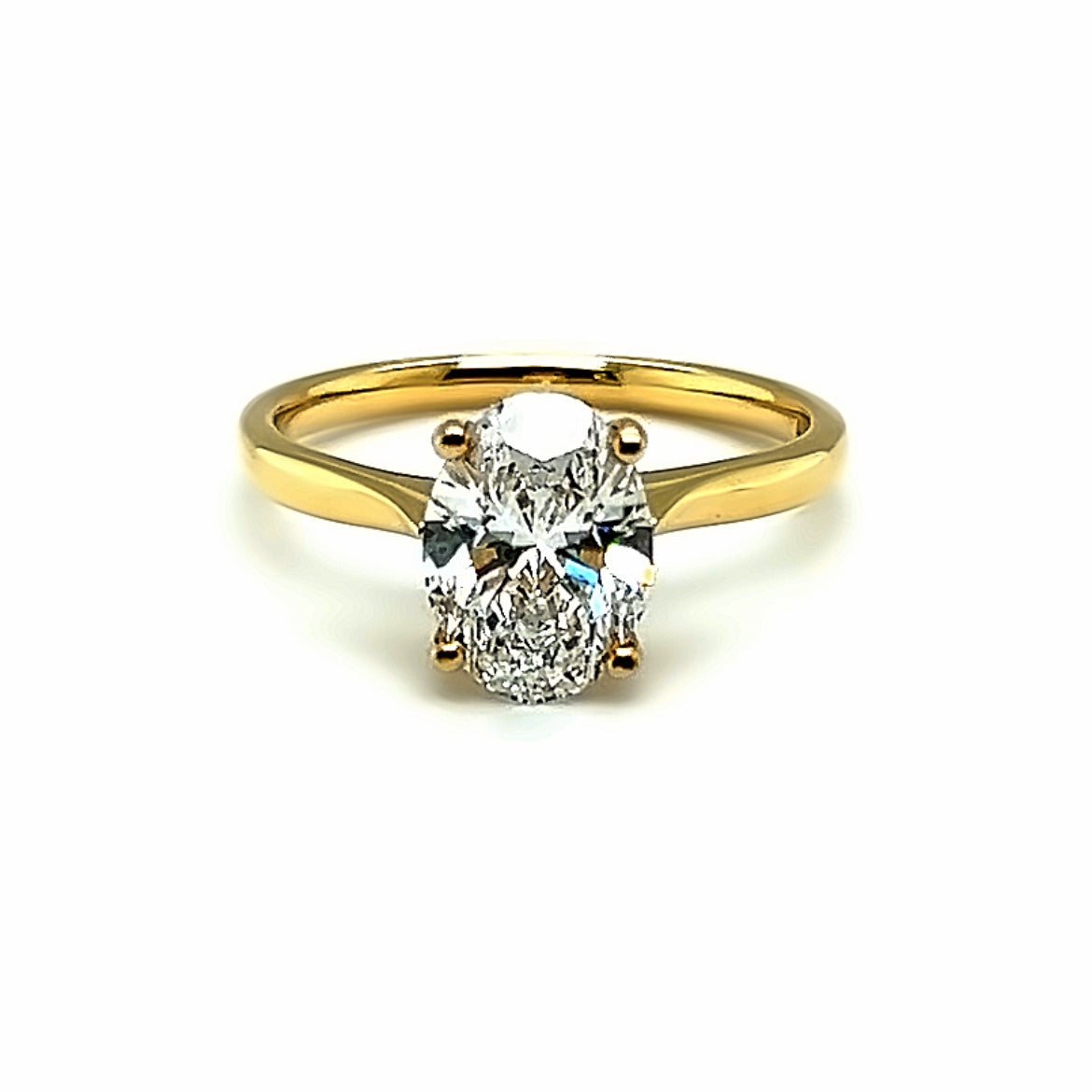 18k Yellow Gold 1.61ct Oval Cut Lab Grown Diamond Ring
