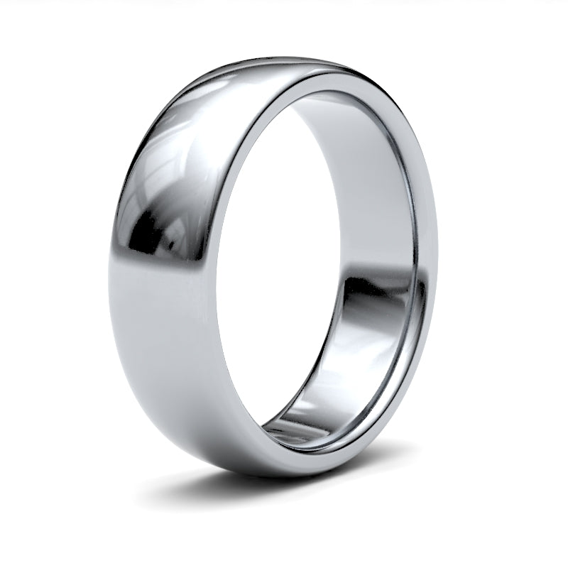 18K White Gold Premium Court 6mm Band