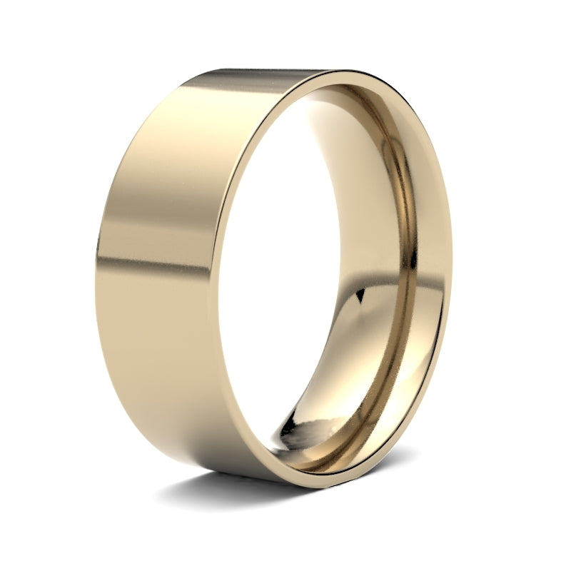18K Yellow Gold Flat Court 7mm Band