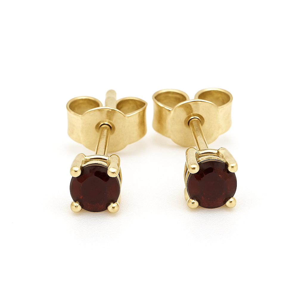 Yellow Gold 0.25ct Ruby Stud Earrings