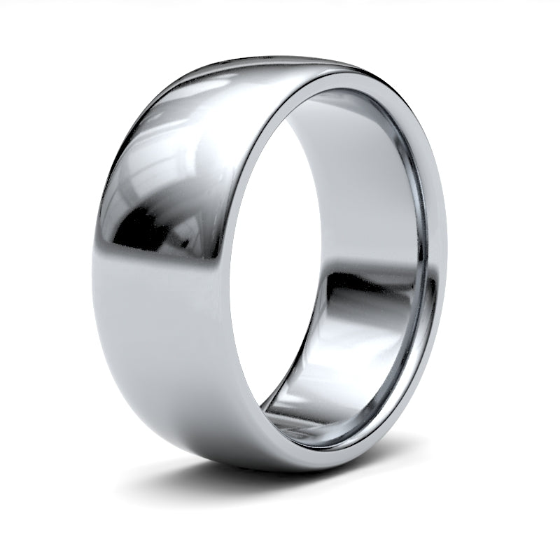 18K White Gold Premium Court 8mm Band