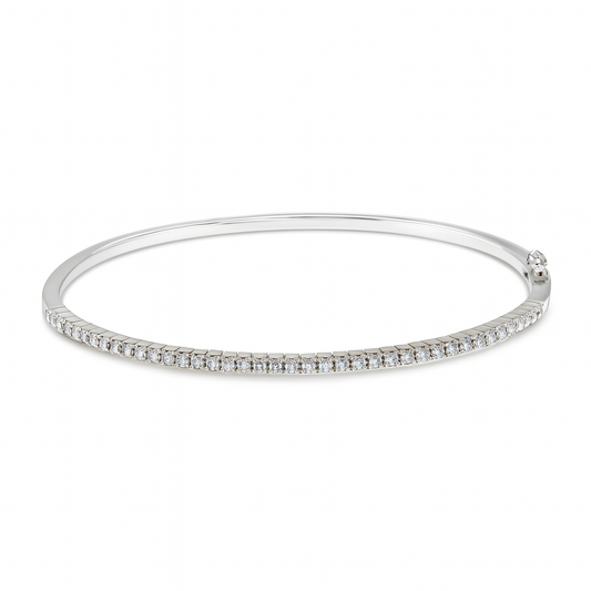 18k White Gold 0.46ct Round Brilliant Diamond Bangle