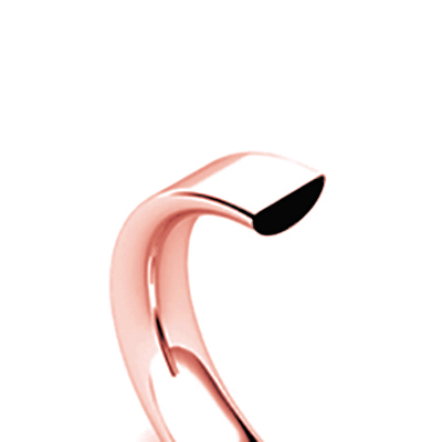 18K Rose Gold Flat Court 3mm Band