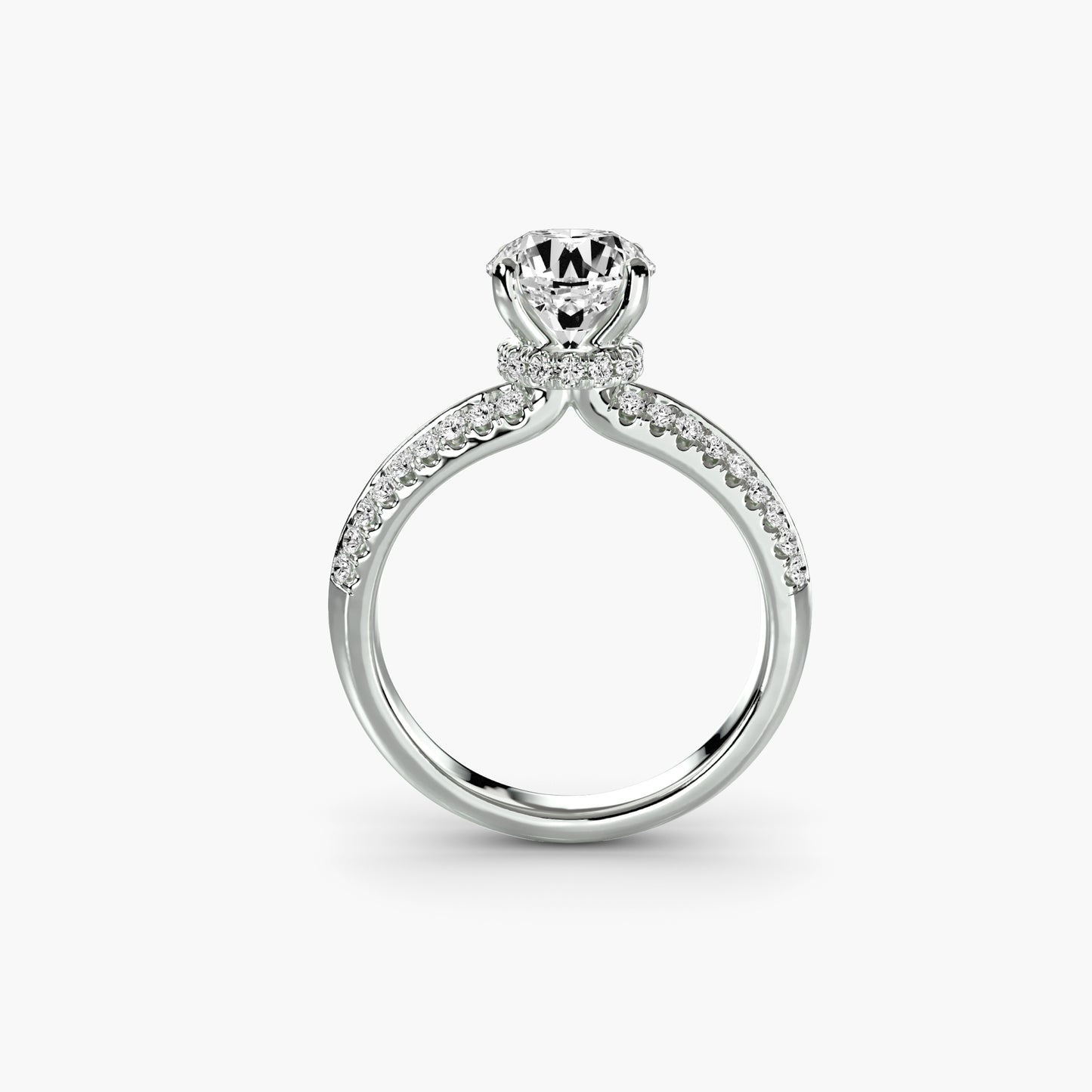 Solitaire with Pavé Hidden Halo