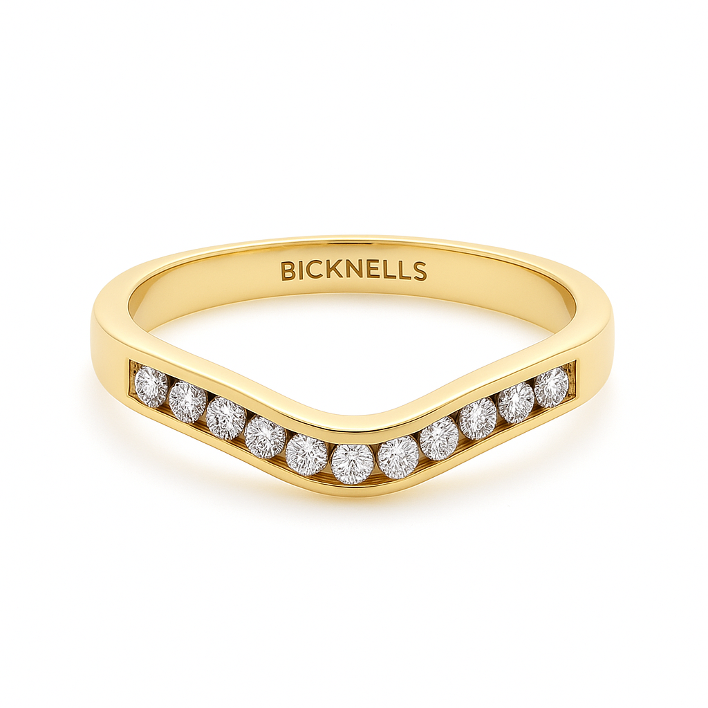 18k Yellow Gold 0.16ct Round Brilliant Shaped Eternity Ring
