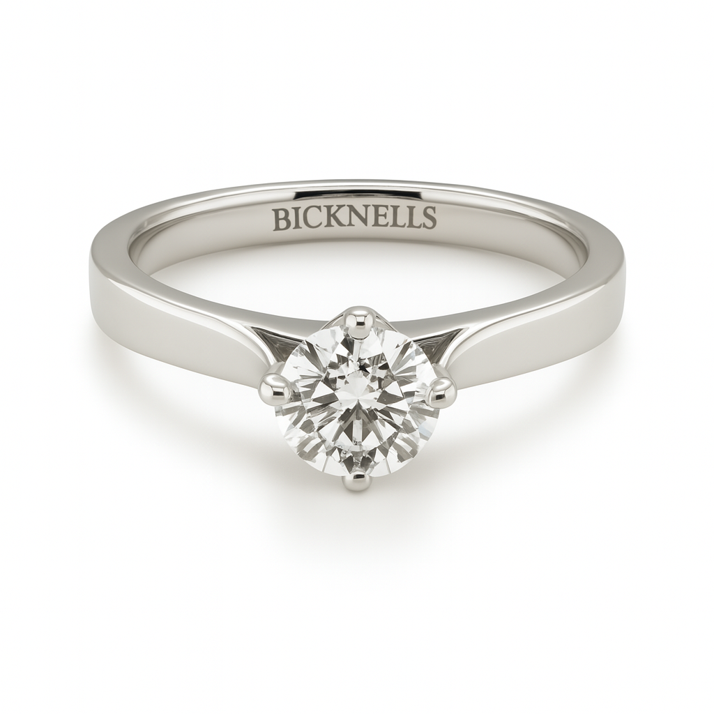 Platinum 0.70ct Round Brilliant Engagement Ring
