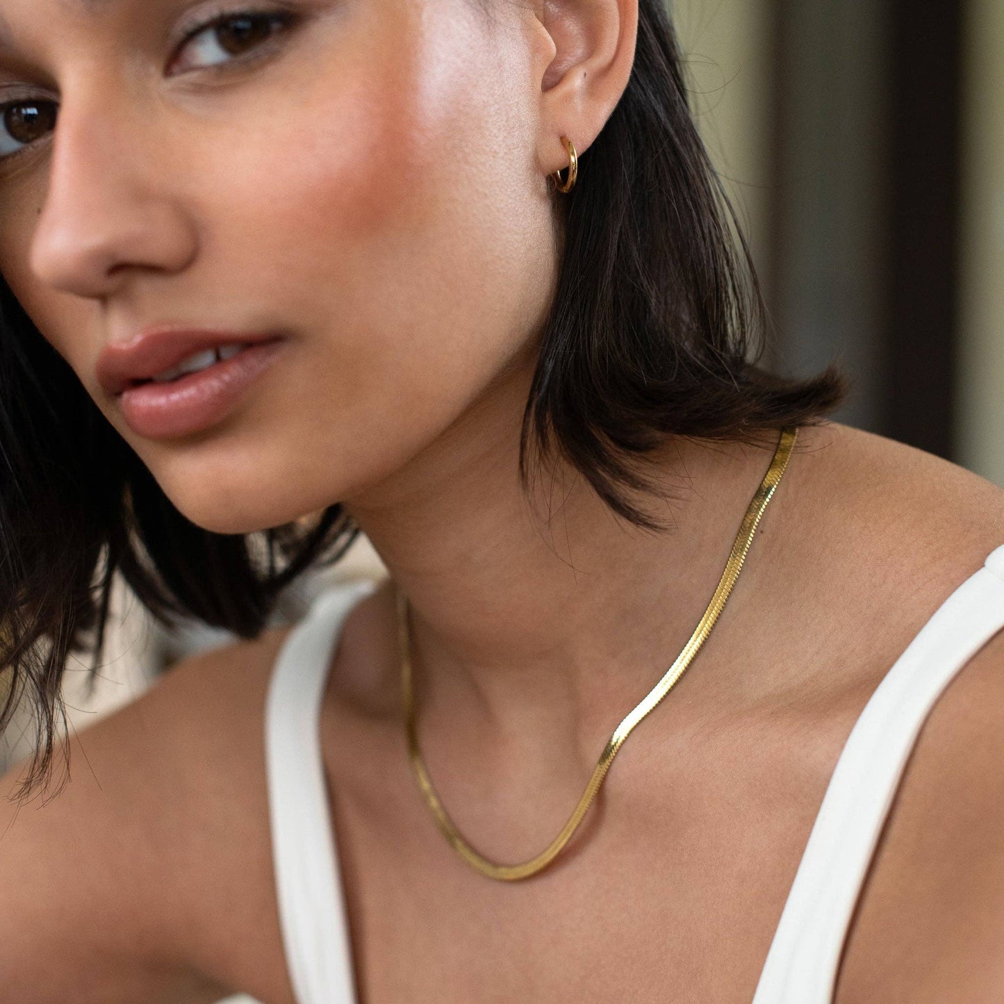 D. Louise - Essentials Snake Chain Necklace: Gold