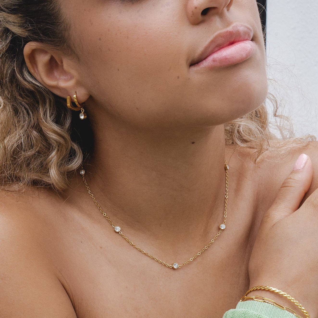 D. Louise - Touch of Sparkle Necklace: Gold