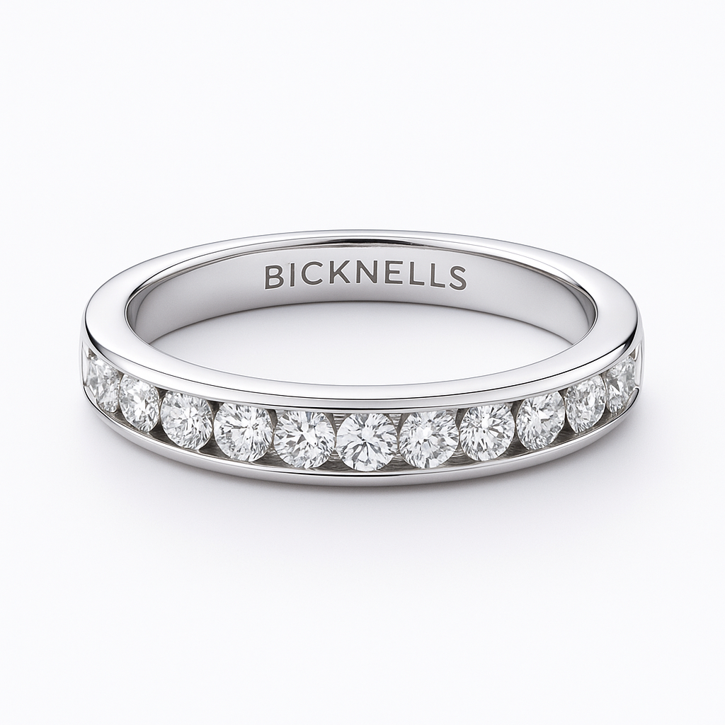 Platinum 1.00ct Round Brilliant Channel Set Eternity Ring