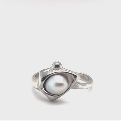 Pre-Loved: Silver Grey Fresh Water Peal Ring