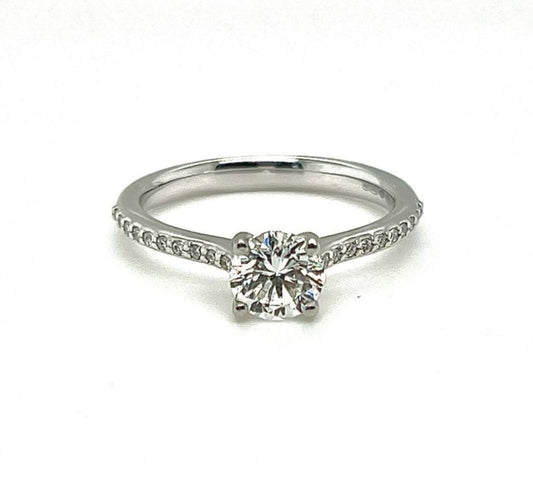 Platinum 0.80ct Round Brilliant Engagement Ring