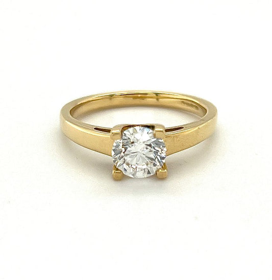 18k Yellow Gold 1.00ct Round Brilliant Engagement Ring