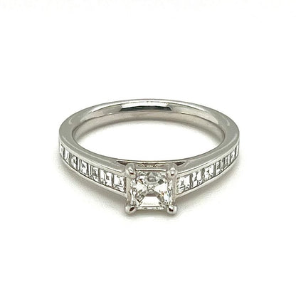 Platinum 0.52ct Asscher Cut Engagement Ring