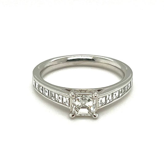 Platinum 0.52ct Asscher Cut Engagement Ring