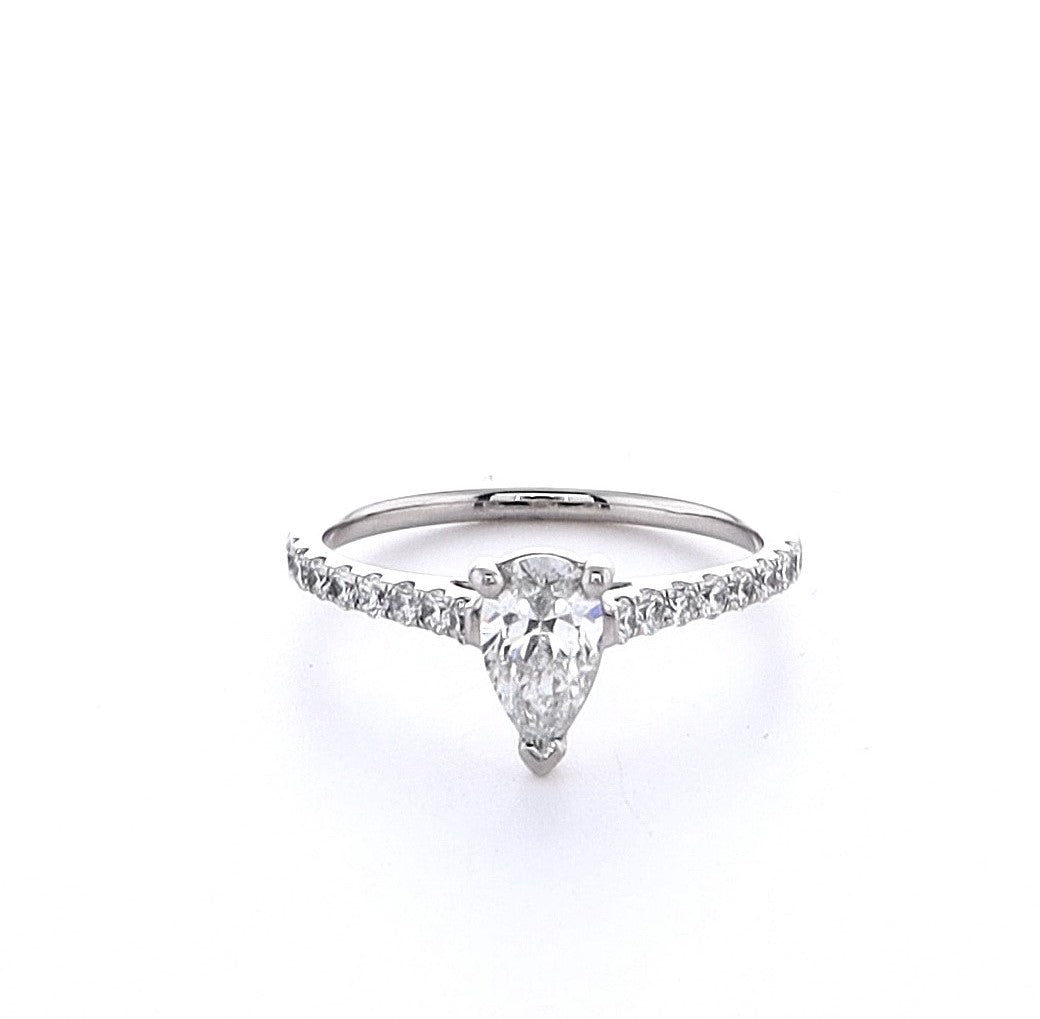 Platinum 0.51ct Pear Cut Engagement Ring