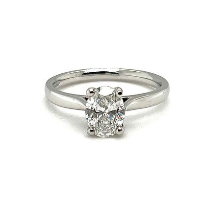 Platinum 1.01ct Oval Cut Engagement Ring