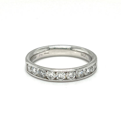 Platinum 0.75ct Round Brilliant Channel Set Eternity Ring