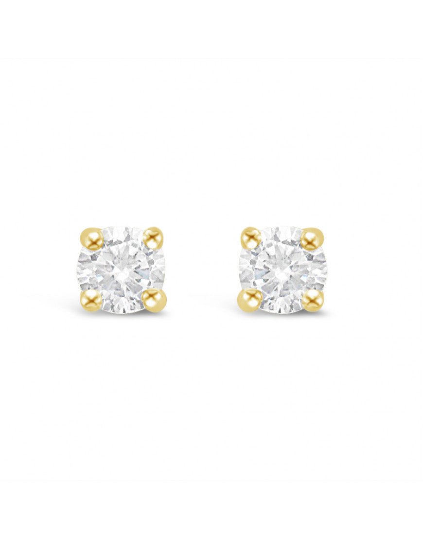 18k Yellow Gold 0.26ct Round Brilliant Diamond Stud Earrings