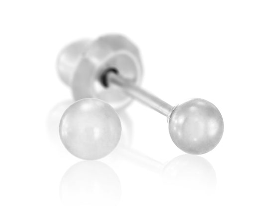 9k White Gold 3mm Ball Studs