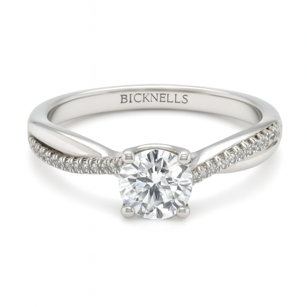 Platinum 0.50ct Round Brilliant Engagement Ring