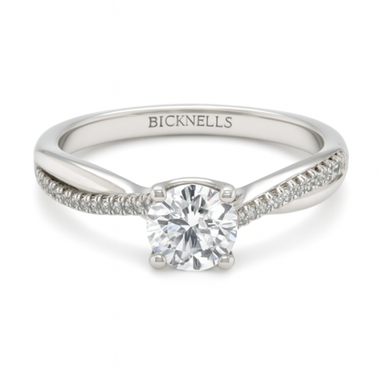 Platinum 0.50ct Round Brilliant Engagement Ring