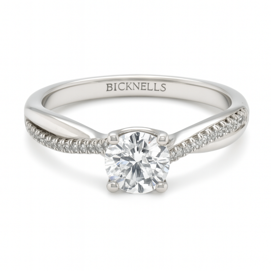 Platinum 0.50ct Round Brilliant Engagement Ring