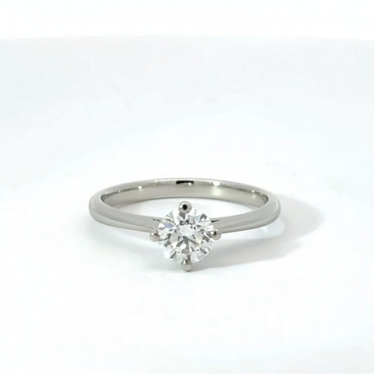 Platinum 0.71ct Round Brilliant Cut Lab Diamond Solitaire Engagement Ring