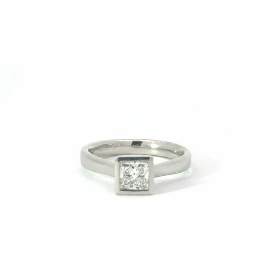 Platinum 0.61ct Princess Cut Lab Diamond Solitaire Engagement Ring
