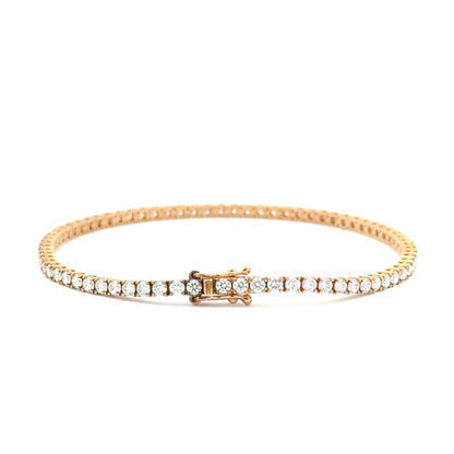 9k Yellow Gold 3.15cttw Round Brilliant Cut Lab Diamond Tennis Bracelet