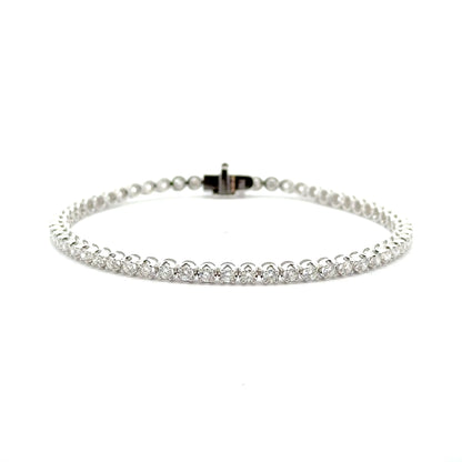 18k White Gold 2.24cttw Round Brilliant Cut Lab Diamond Tennis Bracelet