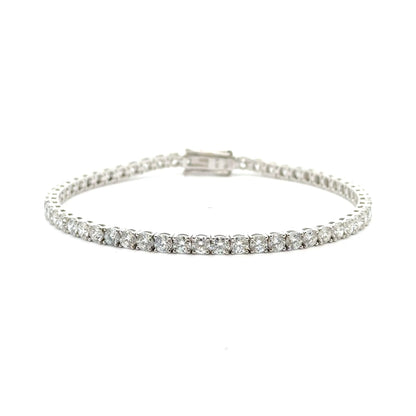 9k White Gold 6.04cttw Round Brilliant Cut Lab Diamond Tennis Bracelet