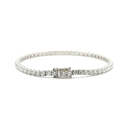 9k White Gold 6.04cttw Round Brilliant Cut Lab Diamond Tennis Bracelet