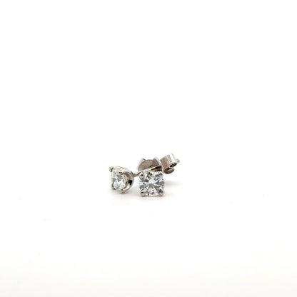 18k White Gold 1.02cttw Round Brilliant Cut Lab Diamond Stud Earrings