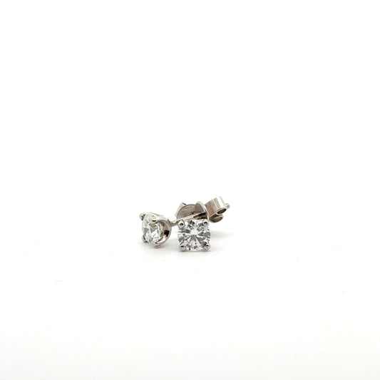 18k White Gold 1.02cttw Round Brilliant Cut Lab Diamond Stud Earrings