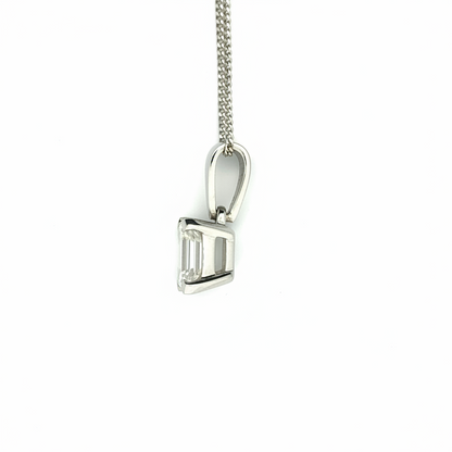 Platinum 1.50ct Emerald Cut Lab Diamond Pendant