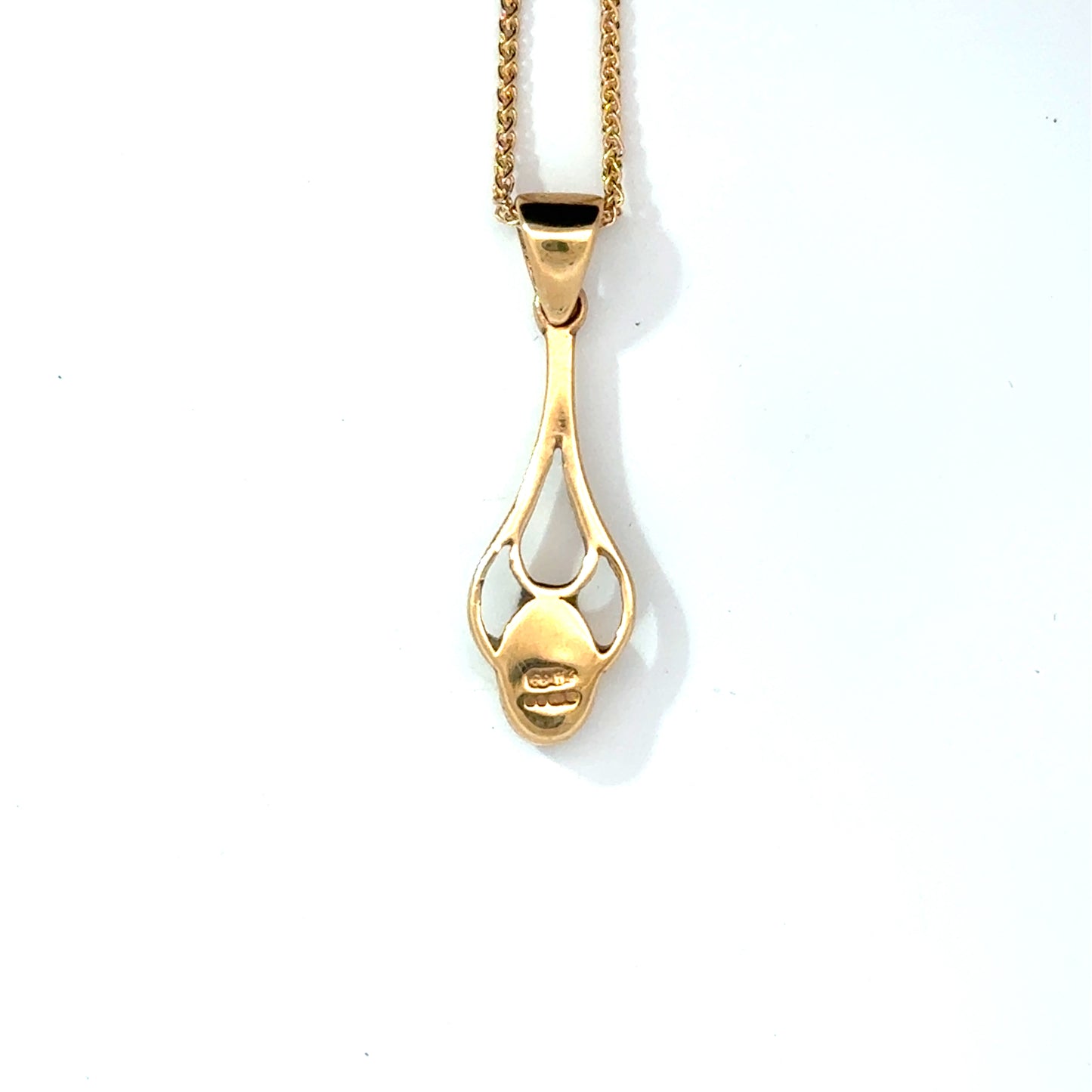 9k Yellow Gold Oval White Mother of Pearl Pendant