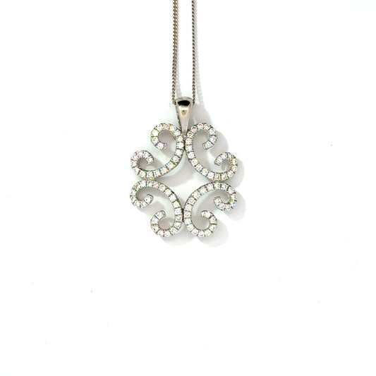 18k White Gold 0.60cttw Round Brilliant Cut Diamond Pendant