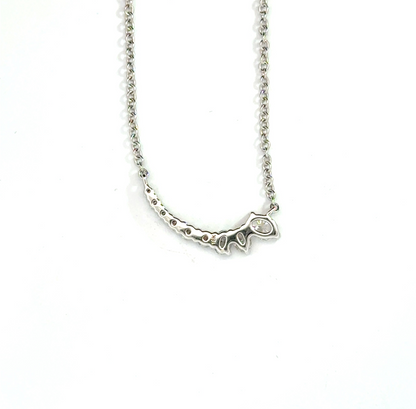 18k White Gold 0.46cttw Oval & Round Brilliant Cut Diamond Pendant