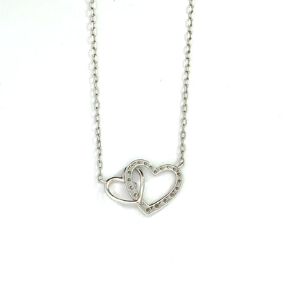 18k White Gold 0.24cttw Round Brilliant Cut Diamond Heart Pendant