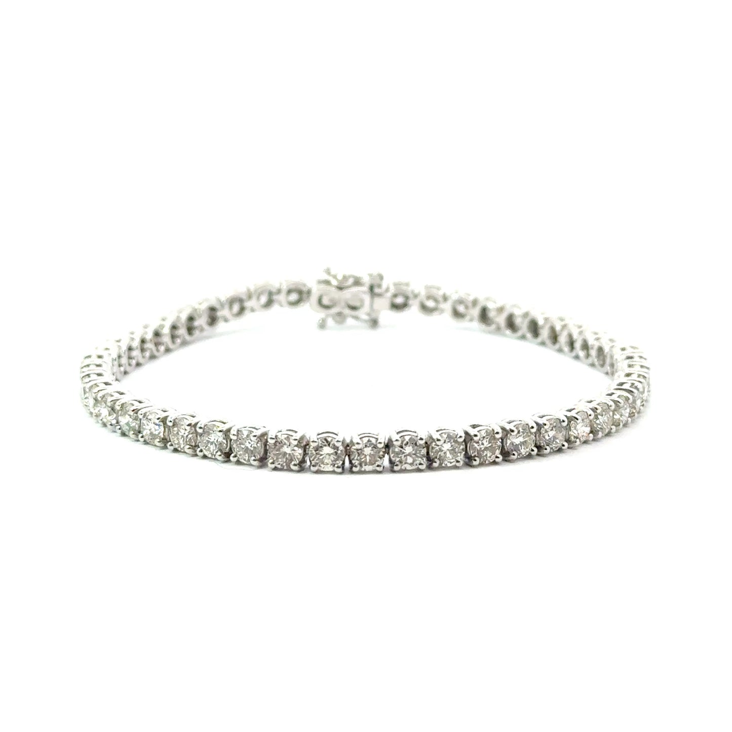 18k White Gold 7.08cttw Round Brilliant Cut Diamond Tennis Bracelet
